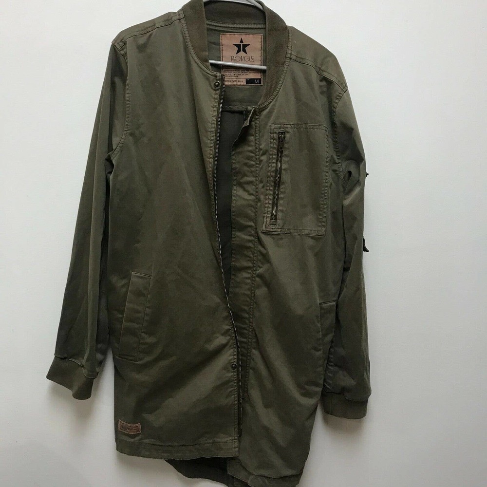 Two Angle Men's Olive Zip Up Jacket Multi Pocket Size M